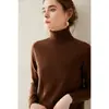 Suéter de Cachemira Grueso de Cuello Alto Holgado de Moda para Mujer en Color Sólido para Otoño e Invierno