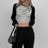Moda Nueva Primavera y Otoño 2025 Ropa para Mujer Personalizada Casual Bloque de Color Mangas Raglán Camisa Básica Top de Chica Popular