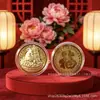 Año de la Oveja Moneda Conmemorativa de la Suerte Sobres Rojos de las Cien Bendiciones Dinero Oveja Moneda de Oro Sobre Rojo para Año Nuevo Oveja del Zodiaco Sobre Rojo de Lámina de Oro Saludos de Año Nuevo