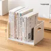 Soporte de libro para escritorio de estudiante con amortiguación y función de rebote, estantería antivuelco, caja de almacenamiento de escritorio con soporte de libro extensible y sujetalibros de escritorio