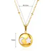 Colar de Titânio Aço com Concha Branca Estrela Lua Estilo Simples Fresco Transfronteiriço Corrente Clavícula Borboleta Ouro 18k Moda Feminina