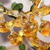 Árvore da Fortuna de Cristal Amarelo Ornamento, Árvore do Dinheiro de Vidro, Artesanato Presente Decoração para Mesa Casa, Árvore de Lingotes Atrai-Riqueza