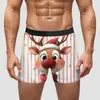 Aliexpress Amazon Regalo Navideño Transfronterizo Año Nuevo Ropa Interior para Hombre Pantalones Cortos de Seda de Leche de Cintura Media Alta Elásticos Transpirables