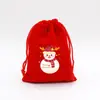Fornecimento Direto Transfronteiriço Grande Saco Vermelho de Veludo de Natal Saco para Embalagem de Presente de Joias Saco de Presente para Doces de Maçã do Papai Noel