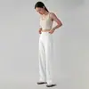 Calça de yoga lulu para mulheres, modeladora, calça casual de perna larga, calça de yoga para esportes ao ar livre, calça de perna reta para treino de fitness e corrida