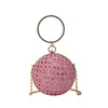 Bolso de Noche de Cadena de Moda Nuevo Bolso de Mano Dorado con Bola Brillo de Pedrería Bolso Cruzado Esférico de Moda para Mujer
