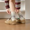 Calcetines de Invierno y Otoño para Mujer hasta la Pantorrilla Fair Isle Sin Costuras de Lana Slouch, Calcetines Altos hasta la Rodilla Retro Lindos de Dibujos Animados de Cachorritos Japoneses y Coreanos