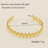 Pulseras Europeas y Americanas Transfronterizas de Acero Inoxidable Electrochapado en Oro de 18K Abiertas Retorcidas para Mujer Pulseras Ajustables Nicho Venta al por Mayor de Joyería