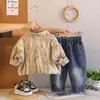 Conjunto de Ropa de Otoño para Niños, Nuevo Estilo Primavera y Otoño para Niños Pequeños, Elegante Versión Coreana Camisa Tie-Dye Manga Larga Conjunto de Tres Piezas