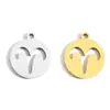 Acessórios de joalheria DIY pingente redondo de aço inoxidável doze constelações pulseira colar pingente decorativo L409