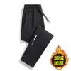 Pantalones casuales para hombre invierno con forro polar grueso pantalones deportivos cintura elástica pantalones rectos holgados pantalones cálidos pantalones deportivos para hombre
