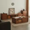 Juego de Mesa de Centro y Mueble de TV, Estilo Lujo Ligero para Sala de Estar, Adecuado para Apartamentos Pequeños, Hecho de Madera Maciza, Estilo Chino Nuevo, Mueble de TV Completamente Ensamblado para Dormitorio