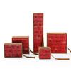 Vintage Caligrafia Estilo Chinês Jogo Literário Linho Tassel Caixa de joias antigas contas de Buda Handstring Box Jade Anel Caixa de Colar