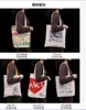 Bolsas de Lona Transfronterizas con Diseños de Logo Personalizados, Bolsas de Compras Ecológicas, Bolsas de Tela de Gran Capacidad, Bolsas de Lona Tipo Tote para Exportación Hechas a Medida