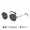 Gafas de Sol Sin Marco de Metal con Borde Cortado en Forma de Serpiente, Gafas de Sol Poligonales, Gafas de Sol de Moda Ins Europeas y Americanas, Modelo Nuevo 2026