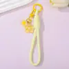Colgante para Teléfono de Bola Esmerilada Sakura, Lanyard de Muñeca de Flor Color Macarrón, Llavero Colgante Lindo, Accesorio Pequeño