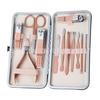 Juego de cortaúñas portátiles de acero inoxidable multifuncionales para manicura y herramientas para uñas en stock al por mayor juego de 12 piezas de cortaúñas