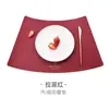 Mantel Individual de Piel sintética en Forma de Abanico de Color Sólido, Impermeable, Resistente al Aceite, Aislamiento Térmico, para Mesa Redonda de Hogar u Hotel, con Estampado Dorado, Mantel Occidental, Mantel de Comedor