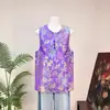 Top de longitud media Zhi Li, florido y vibrante, nuevo estilo Primavera 2026, diseño de cuello redondo estilo chino, sin mangas, diseño original