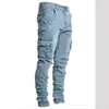 En Stock 2025 Europeo y Americano Transfronterizo Nuevo Jeans Hombre Bolsillo Lateral Jeans Slim