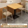 Conjunto de Mesa y Sillas para Comida Rápida Combinación Restaurante Diner Hamburguesería Tienda de Té con Leche Mesa Rectangular Tienda de Snacks Catering Mesa Comercial