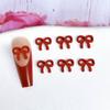 Pendientes de aleación roja china vintage con forma de lazo para manicura, accesorios decorativos para manualidades, venta al por mayor