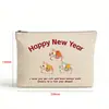 Edición Año Nuevo Año del Caballo Estuche de Lona con Cremallera Personalizado Portátil para Guardar Maquillaje Billetera para Monedas Bolsa Sobre Puede Imprimir Logo