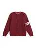 Suéter cárdigan de punto simple transfronterizo americano para hombre y mujer, ropa de pareja, suéter de cuello redondo a rayas, chaqueta casual de alta gama