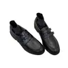 Versão em Couro Macio~Mocassins Retro de Salto Grosso Femininos Novos Versáteis Pretos Slip-on Sapatos Pequenos de Couro Elegantes para o Trabalho Sapatos Individuais