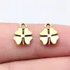 12x9mm 0.6g Multicolor Retro DIY Aleación Accesorios Flores y Árboles Trébol de Cuatro Hojas Colgante
