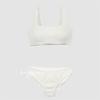 Traje de baño dividido nuevo de fábrica de origen multicolor para mujer, bikini retro simple de color sólido, traje de baño de playa para vacaciones