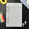 Fabricante de Shenzhen PP Vazado 6 Furos Caderno A5 Fosco Semitransparente Vazado Binder de Capa de Caderno de Folhas Soltas
