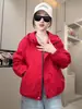 Chamarra Corta con Capucha de Color Sólido 26 para Mujer, Otoño, Corte Holgado con Cordón, Chaqueta Casual Versátil para Mujeres Menudas