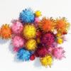 Bolas de Purpurina de Colores Mezclados, Bolas de Felpa de Poliéster, Bolas de Pelo Navideñas, Bolas de Seda Dorada, Accesorios de Bolas de Pelo Pequeñas Hechas a Mano para Jardín de Niños
