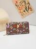 Billetera para Mujer de Lujo Ligero Exquisita Mariposa Floral Ranuras Múltiples para Tarjetas Gran Capacidad Billetera Dulce para Damas Billetera Color Maillard