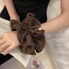 Goma para el pelo de leopardo de doble capa para mujer, Nuevo sujetador para moño extragrande, Elegante banda para coleta, Accesorio para el cabello