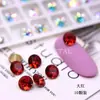 K9 Nuevos Pedrería de Uñas Redondas de 6 mm con Base Puntiaguda de Gama Alta, Pedrería Tridimensional Super Brillante para Decoración de Uñas de Vidrio DIY