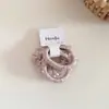 Simple y Elegante Scrunchie de Satín con Perlas y Pedrería, Banda Elástica Alta Básica Que No Daña el Cabello, Accesorio para el Cabello
