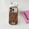Estuche de Cuero Estampado de Leopardo Marrón Retro de Nicho Adecuado para Teléfono Móvil Iphone17Promax Manzana 16 Modelo Nuevo 14/15