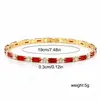 Pulseira quadrada multi-colorida de zircônia, moda popular transfronteiriça, luxo leve, pulseira cravejada de diamantes estilo ins, joia de alto padrão
