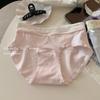 Ropa interior antibacteriana de tiro extendido de 10 A para niñas, color de verano, bloques de color, algodón puro, tiro medio, ajustada a la cadera, no apretada, bragas para mujer