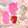 Decoración de Pastel DIY Unicornio Flor Hoja Azúcar Volteado Gel de Chocolate Gotas Accesorios de Decoración Molde de Silicona Punto
