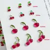 Accesorios para Uñas Fruta Cereza Hielo Transparente, Artículo Popular de Celebridades de Internet, Uñas Portátiles Rojas Estilo Lindo Femenino, Decoraciones de Uñas de Resina