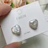 Pendientes de Perla con Forma de Corazón Barroco Coloridos Fiesta de Estudiantes Personalidad Dulce Pendientes de Plata 925 Estilo Ins Nicho Venta al por Mayor