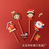 Adornos Decoración Pastel de Navidad Pareja Arcilla Suave Niño Niña Inserto para Cupcake Decoración Pastel de Navidad Muñeco de Nieve