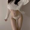 Braguitas Sexy Simples de Seda de Hielo Estilo Japonés para Mujer Triángulo de Cintura Baja Sin Costuras con Abertura Alta Ropa Interior para Estudiante para Mujer