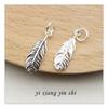 Accesorios de plata S925, colgante de pluma de plata tailandesa, pulsera de cristal granate, joyería de plata DIY, venta al por mayor de fábrica