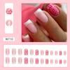 Uñas Postizas Removibles de Longitud Media Cuadradas Europeas y Americanas Rosa Rojo Leopardo Aurora Arte de Uñas Francés Moda Chica Picante
