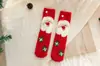 Calcetines de Otoño/Invierno para Mujer de Media Pantorrilla que No Sueltan Pelusa Calcetas de Coral Fleece con Dibujos Navideños para Mujer Calcetines Gruesos Cálidos para el Hogar para Mujer
