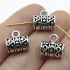 14x13x8mm 2.1g Prata Antiga Transfronteiriço Mais Vendido Material de Acessório Pingente Esculpido Flor Gravada